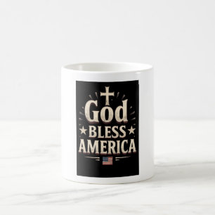 God Bless America – Vintage Patriotic Christian Coffee Mug