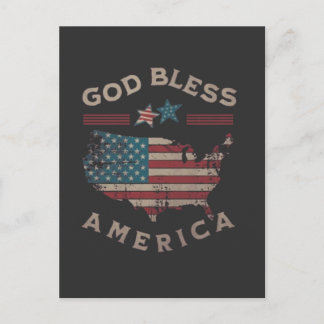 God Bless America Vintage Postcard - Patriotic Rus