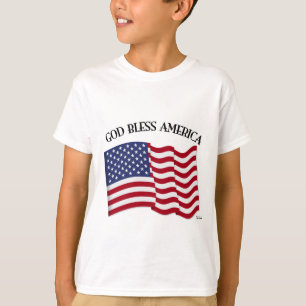 GOD BLESS AMERICA with US flag T-Shirt