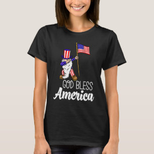 God Bless America Women America Flag Love T-Shirt