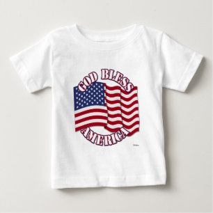 God Bless American with USA Flag Baby T-Shirt