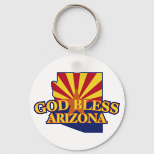 God Bless Arizona Keychain