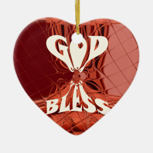 God Bless Art Print Ceramic Ornament