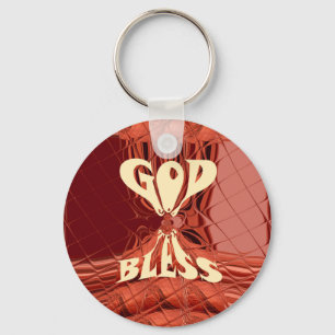 God Bless Art Print Keychain