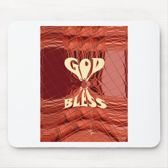 God Bless Art Print Mouse Pad (Front)