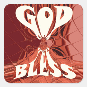 God Bless Art Print Square Sticker