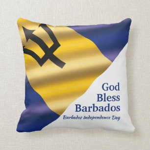 GOD BLESS BARBADOS Independence Day Customized Throw Pillow