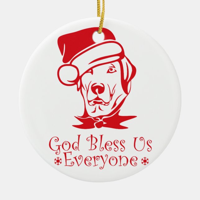 God bless ceramic ornament (Front)
