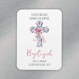 God Bless Girl Baptism Keepsake Magnet
