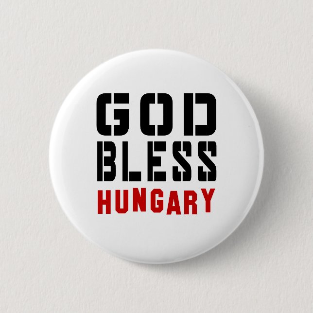 God Bless Hungary 2 Inch Round Button (Front)