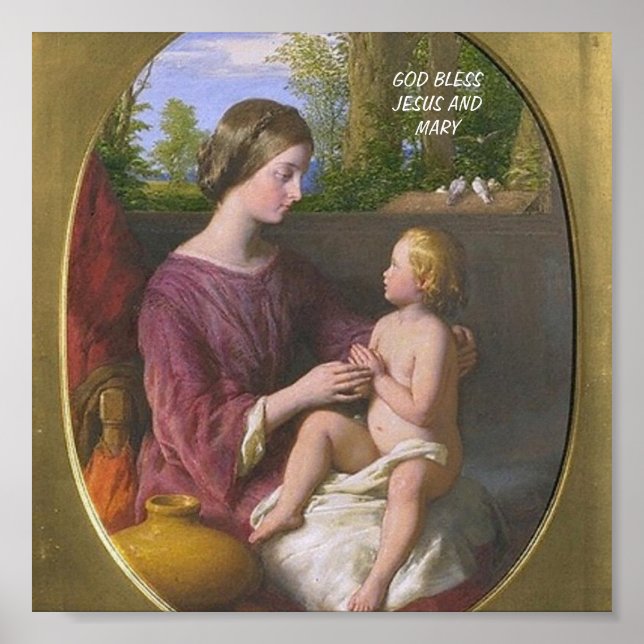 GOD BLESS JESUS AND MARY POSTER (Front)