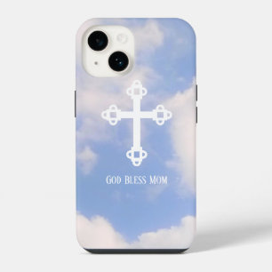 God Bless Mom Cross in the Sky Mother's Day iPhone 14 Case
