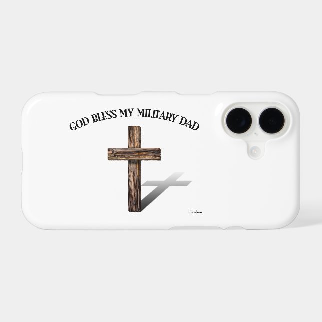 GOD BLESS MY MILITARY DAD with rugged cross (Back Horizontal)