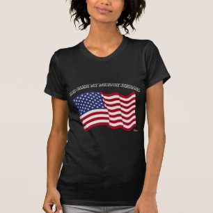 GOD BLESS MY MILITARY HUSBAND with US flag T-Shirt