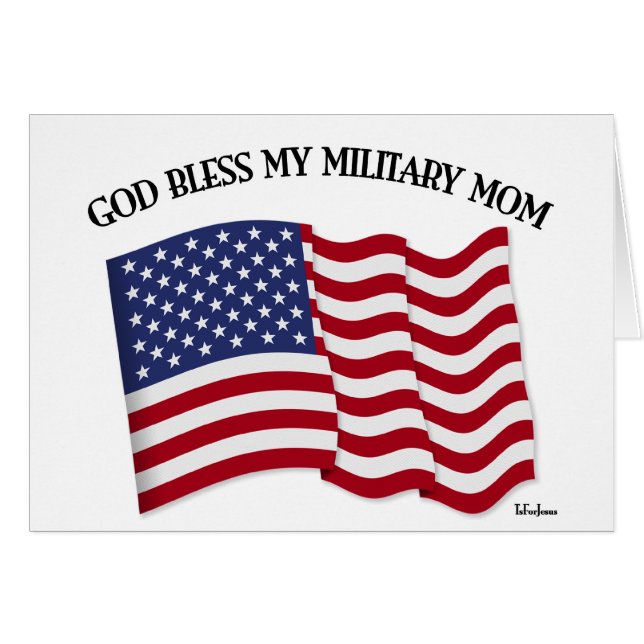 GOD BLESS MY MILITARY MOM with US flag (Front Horizontal)