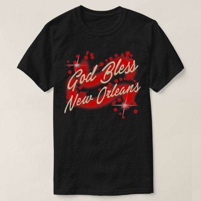 God Bless New Orleans Red Version TShirt (Design Front)