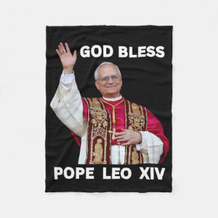 God Bless New Pope Leo Xiv Catholic Church Faith S Fleece Blanket