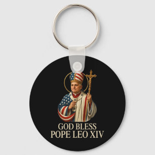 God Bless New Pope Leo Xiv Catholic Church Faith S Keychain
