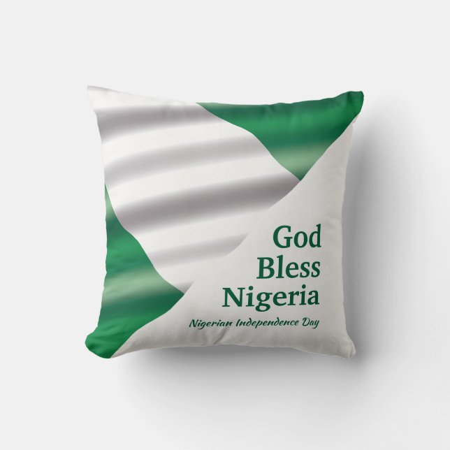 GOD BLESS NIGERIA Custom Scripture Throw Pillow (Front)