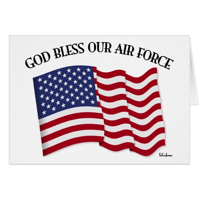 GOD BLESS OUR AIR FORCE with US flag (Front Horizontal)
