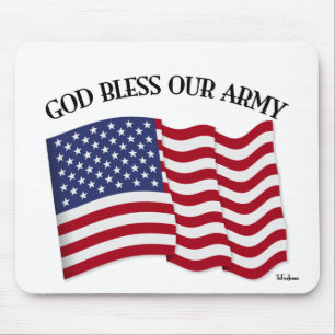 GOD BLESS OUR ARMY with US flag Mouse Pad