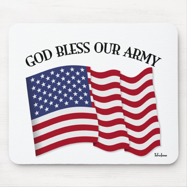 GOD BLESS OUR ARMY with US flag Mouse Pad (Front)
