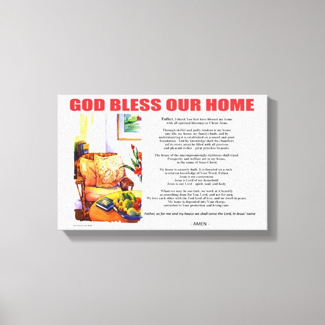 GOD BLESS OUR HOME CANVAS PRINT (Front)
