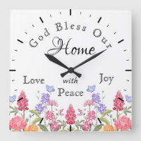 God Bless Our Home Floral Wildflowers White