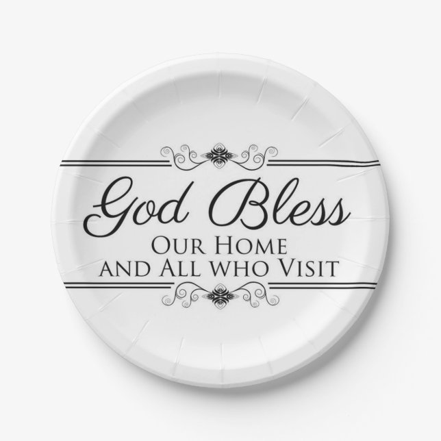 God bless our home paper plate (Front)