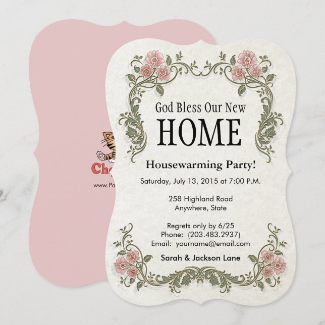 God Bless Our Home: Personalized Invitation (Front/Back)