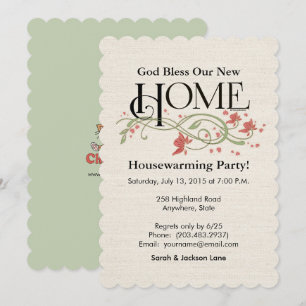 God Bless Our Home: Personalized Invitation