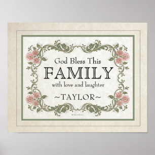 God Bless Our Home: Personalized Poster