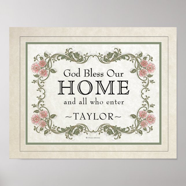 God Bless Our Home: Personalized Poster (Front)