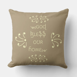 God Bless Our Home Throw Pillow