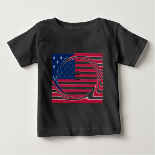 God Bless Our Home: USA Flag Swirl Art Baby T-Shirt