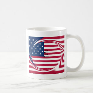 God Bless Our Home: USA Flag Swirl Art Coffee Mug