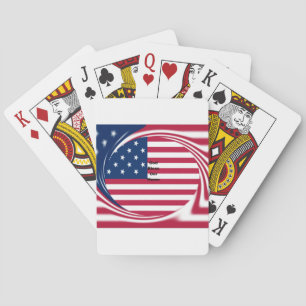 God Bless Our Home: USA Flag Swirl Art Playing Cards