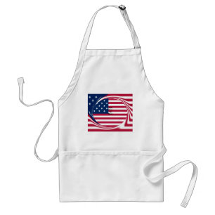 God Bless Our Home: USA Flag Swirl Art Standard Apron
