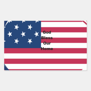 God Bless Our Home: USA Flag Swirl Art Sticker