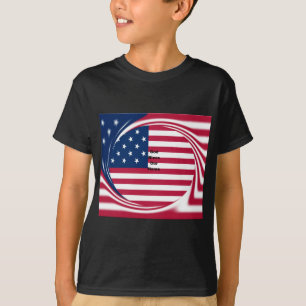 God Bless Our Home: USA Flag Swirl Art T-Shirt
