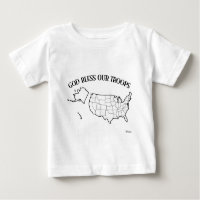 God Bless Our Troops with US outline