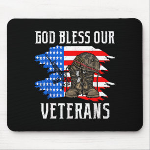 God Bless Our Veterans Memorial Day Mouse Pad