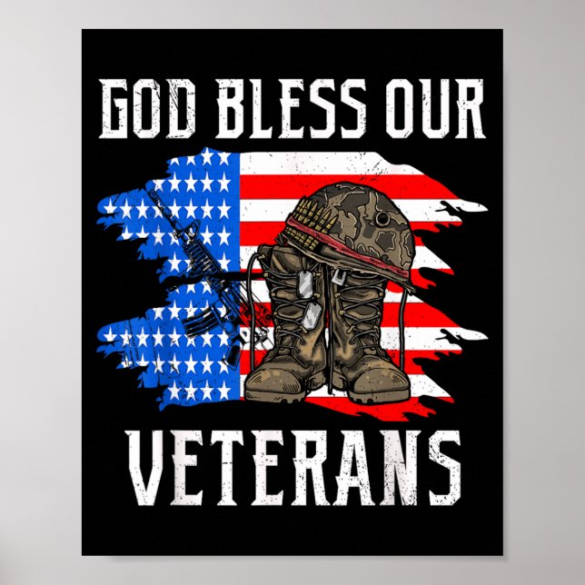 God Bless Our Veterans Memorial Day Poster (Front)
