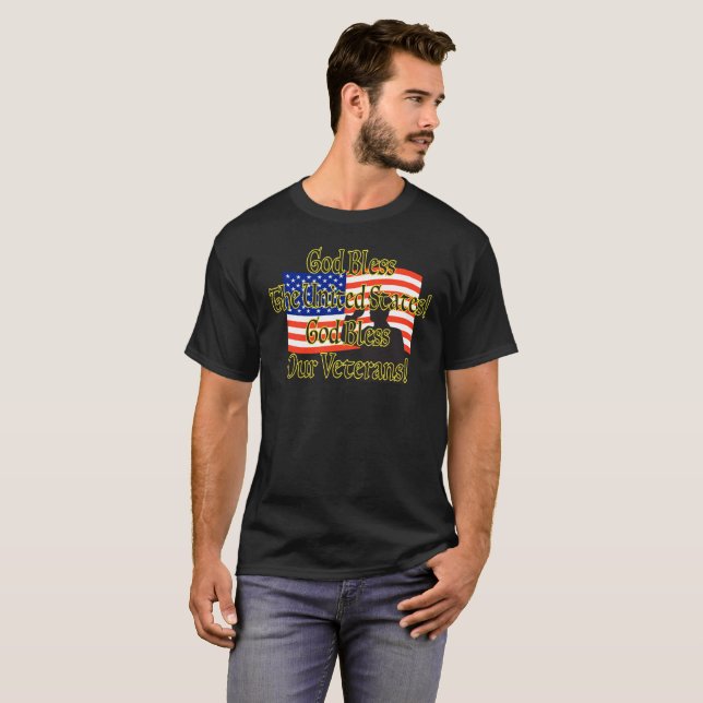 GOD BLESS OUR VETERANS T-SHIRT (Front Full)