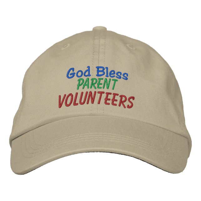 God Bless Parent Volunteers Embroidered Hat (Front)