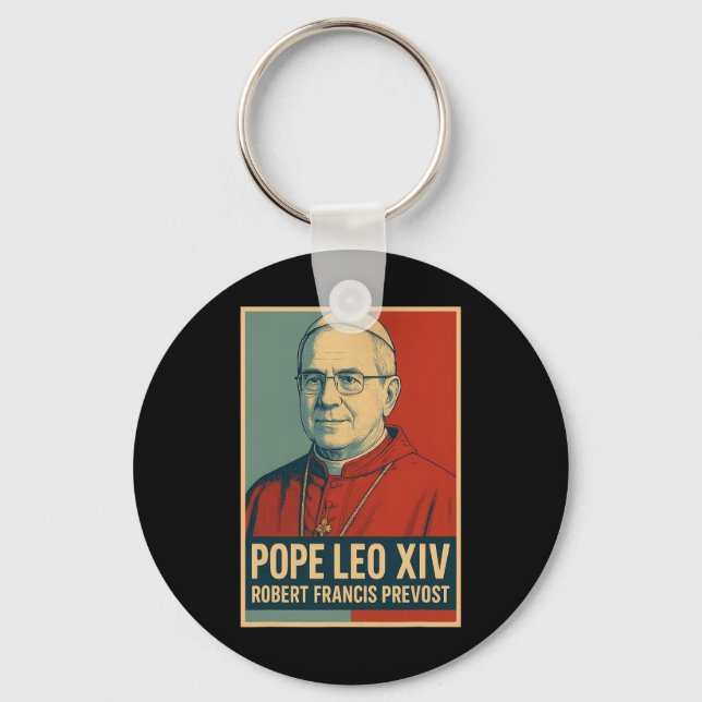 God Bless Pope Leo Xiv 1  Keychain (Front)