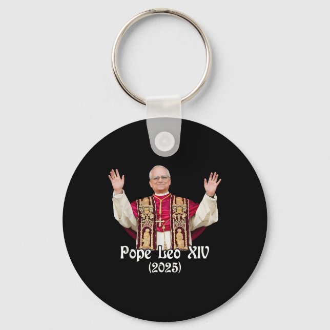God Bless Pope Leo Xiv 2025  Keychain (Front)