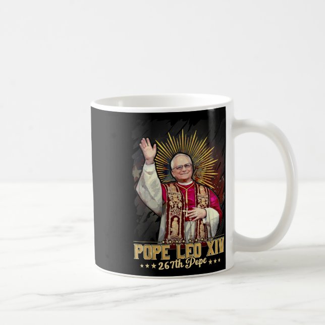 God Bless Pope Leo Xiv Catholic  Coffee Mug (Right)