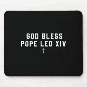 God Bless Pope Leo Xiv Christian Saying Quote Men Mouse Pad