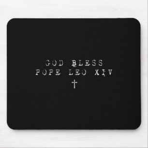God Bless Pope Leo Xiv Christian Saying Quote Men Mouse Pad